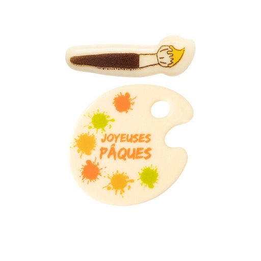 [08058336] 2000675 PALETTE DE PEINTURE JOYEUSES PAQUES 3,4 CM+PINCEAU 3,4X0,8CM 210PCS ***S/CDE***