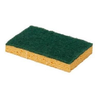 [20020220] GEEL & GROEN SCHUURSPONSJE MET SCHUURMIDDEL 15X10CM 10 STUKS