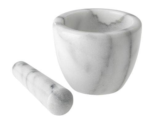 [54910324] WESTMARK GOURMET MORTAR + PESTLE 10CM WHITE MARBLE