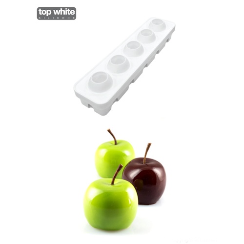 [51657232] SILIKOMART MELA CILIEGIA PESCA PEACH-APPLE MOLD DIAM 60 H 55MM + SUPPORT