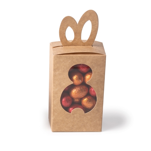 [70410238] BOITE A OEUFS BUNNY BOX KRAFT POUR 375/500GR 8,4X5,8XH13,5CM 25PCS