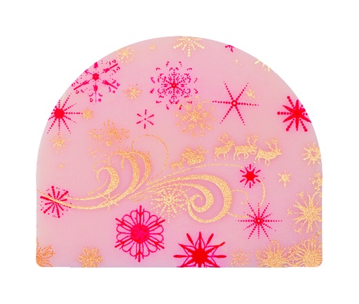 [08058100] 088106 PCB AFGERONDE LOG UITEINDE CB KERSTNACHT 3,95X3,9CM 140 STUKS ***OP BESTELLING***