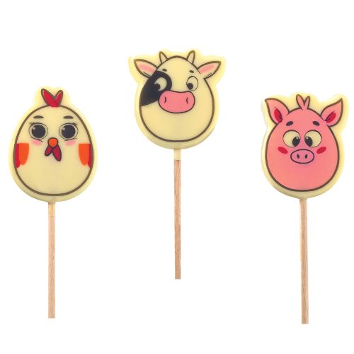 [08058188] 088261 PCB BLISTERS FARM ANIMAL LOLLIPOPS 45 PRINTS 3 DESIGNS 9PCS ***S/CDE***