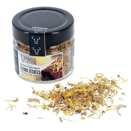 [08075550] FLEURS SECHEES PETALES DE  SOUCI JAUNE 8G
