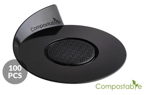 [51657223] SILIKOMART ASSIETTE/PLATEAU NOIR ROND 86MM COMPOSTABLE 100PCES