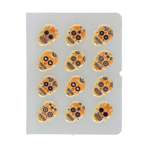 [08053656] FUNCAKES MEXICAN SKULL 39X23MM 12 PIECES