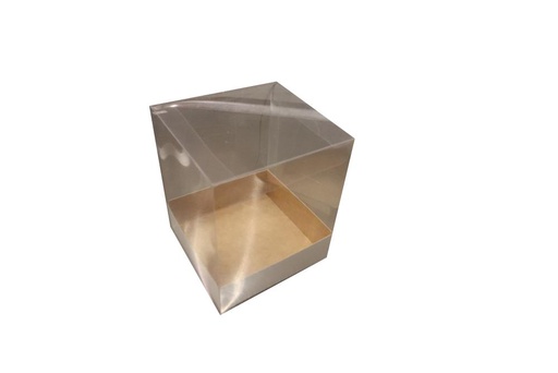 [60700020] BOITE TRANSPARENTE 100X100X120MM  +1 SOCLE KRAFT+ 2 COUVERCLES COLIS DE 25 PCES