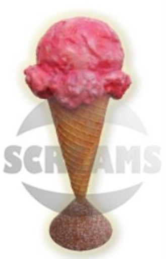 [53913021] GIANT CONE 1 SCOOP ICE CREAM 135CM HEIGHT SIDEWALK/PC CONCRETE BASE
