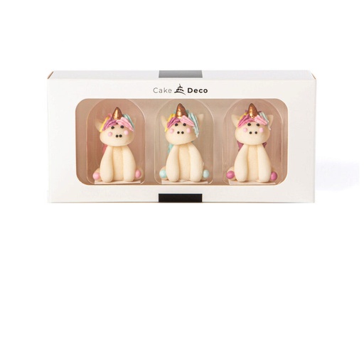 [08054187] *FF*1039503 3D SUGAR UNICORN 4CM 3 PCES