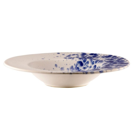 [60251628] LE COQ PHOBOS WHITE BLUE DOTS PLATE 28.5XH5.5CM HOLLOW PASTA STONEWARE - LPHO019BB006285