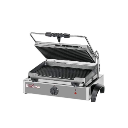 [00000546] DIVERSO Grill panini électrique medium plaques rainurées