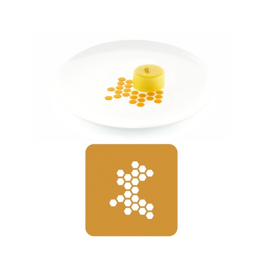 [00000631] SILIKOMART NATURAE PRO SET OF 2 SILICONE MOLDS STENCIL MIELE 10X7,7CM H0,1CM