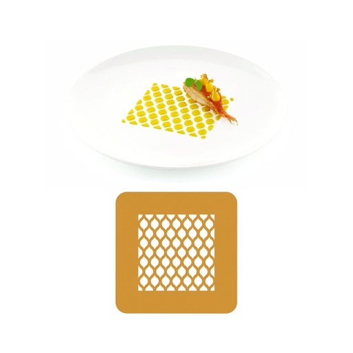 [00000632] SILIKOMART NATURAE PRO SET VAN 2 SILICONEN VORMEN STENCIL ALAMBRA 10X10CM H0,1CM