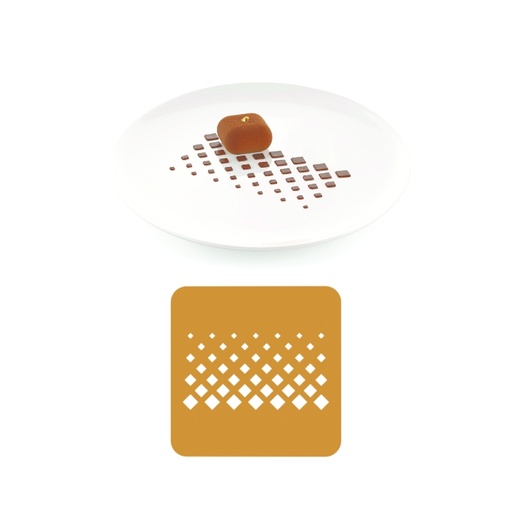 [00000636] SILIKOMART NATURAE PRO SET OF 2 SILICONE MOLDS STENCIL LOSANGA 13,8X7,2CM H0,1CM