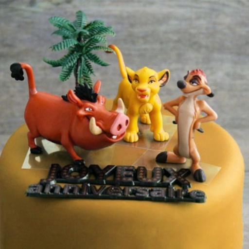 [08075835] LEEUWENKONING TAART DECORATIESET