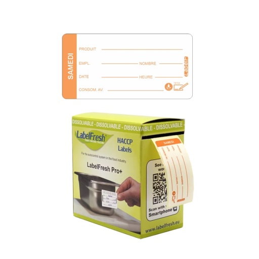[55090926] LABELFRESH PRO 250 ETIQUETTES HYDROSOLUBLES 3X6CM SAMEDI